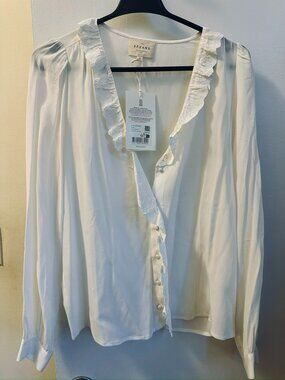 Sezane Rosine Shirt Ecru - Size 6